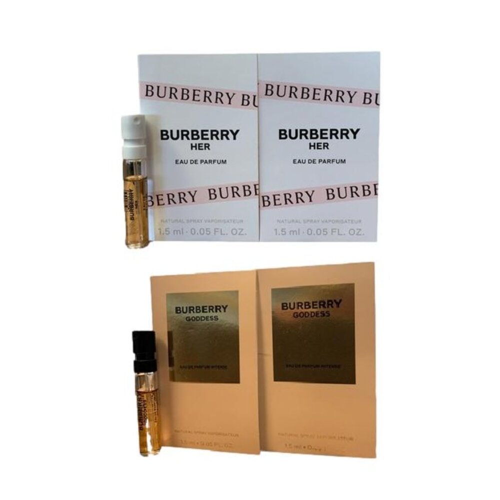 Burberry 4 Piece Set HER Eau de Pardum & Goddess EDP Intense 1.5ml/ea